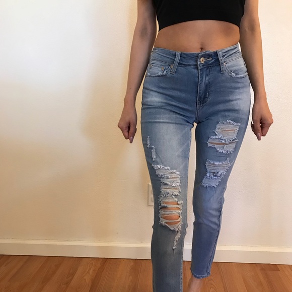 🆕 Distressed Super Stretch Ankle Skinny Jeans - Picture 4 of 8